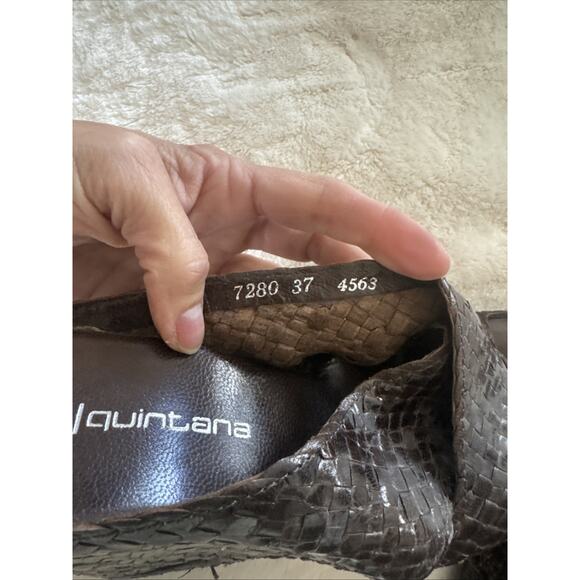 Pons Quintana Womens Sandals Wedges Spain Brown Leather Size 37 7m - Picture 5 of 7